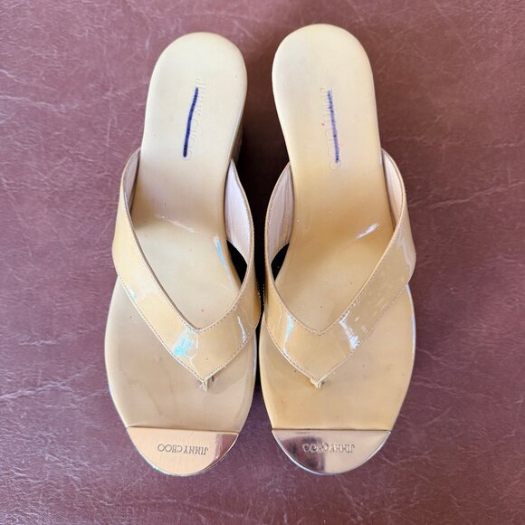 Jimmy Choo Pathos Patent Leather Wedges 36.5 - Picture 7 of 15